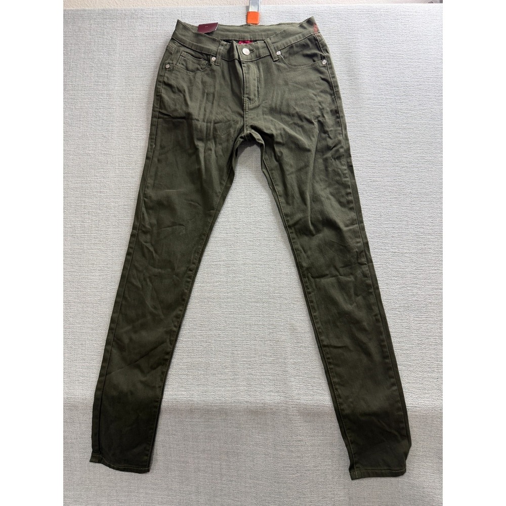 T&Y Fashion Skinny Jeans Womens 5/6 Olive Green Denim Cotton 5 Pockets Dark Wash